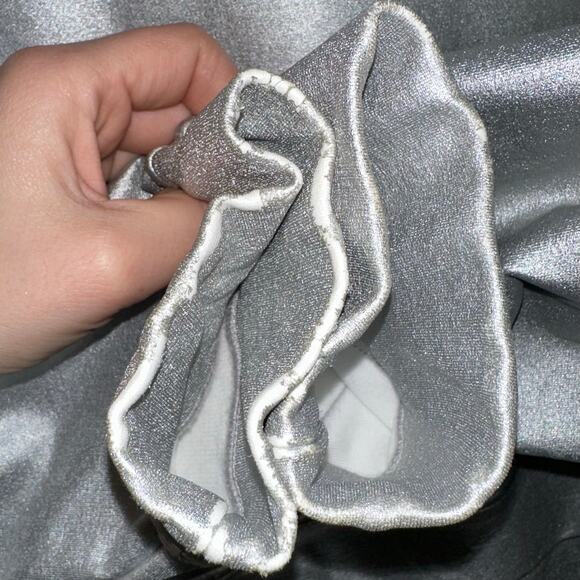 Noli Silver Metallic Chrome Pullover Hoodie Size Large *Flawed* - Picture 13 of 16